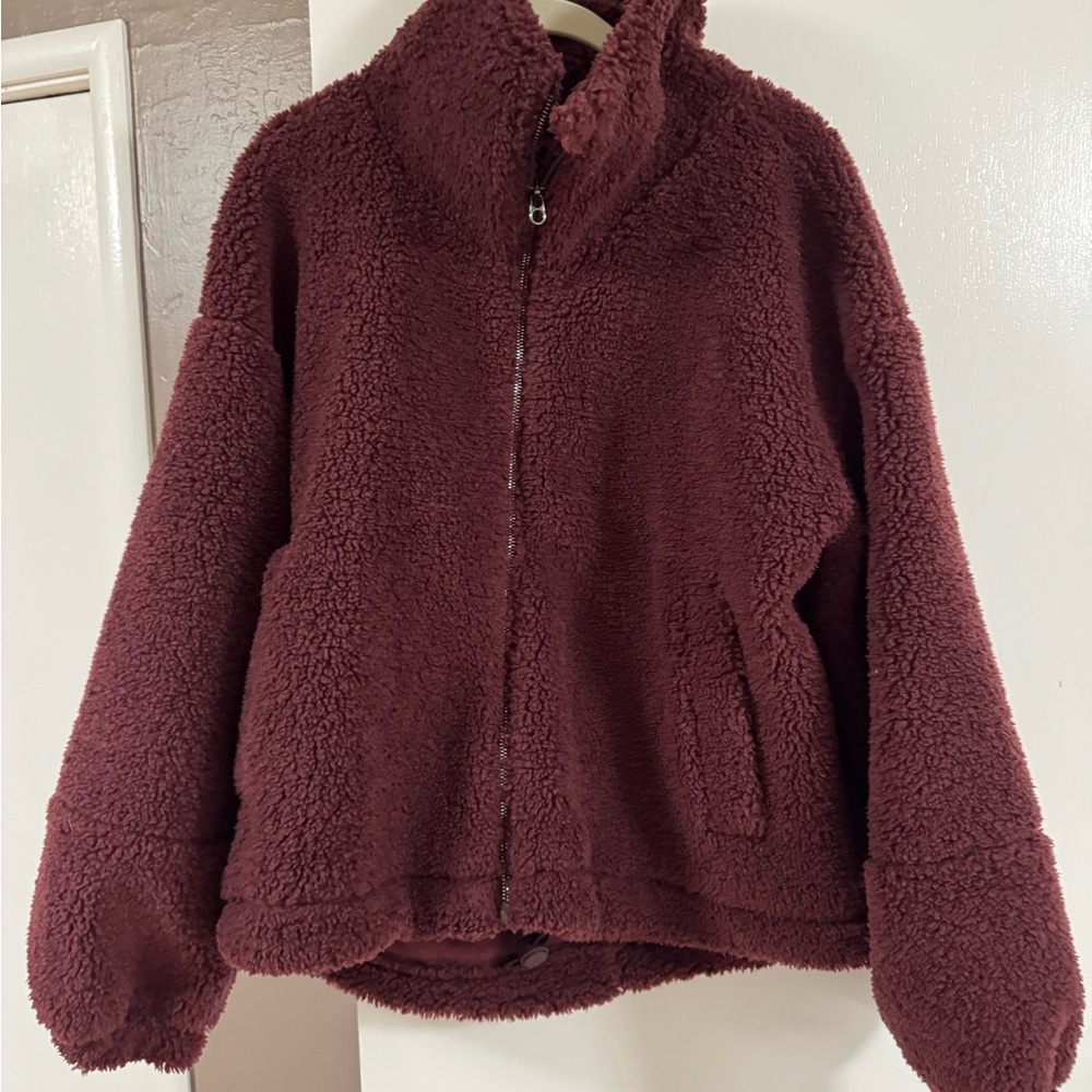 Lululemon Athletica Maroon Teddy Jacket